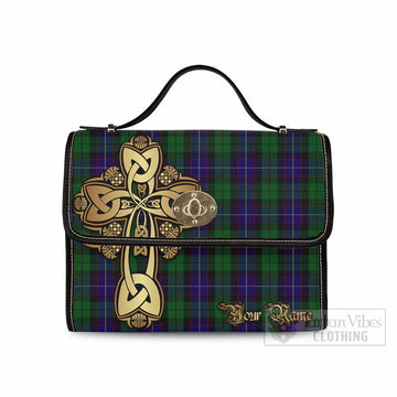 Mitchell Tartan Waterproof Canvas Bag Golden Thistle Celtic Cross Style