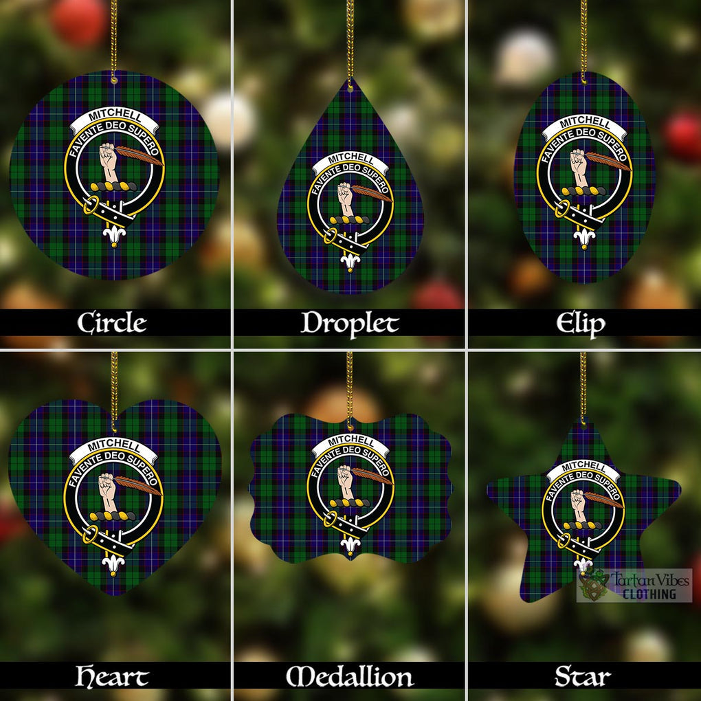 Tartan Vibes Clothing Mitchell Tartan Christmas Aluminium Ornament with Family Crest