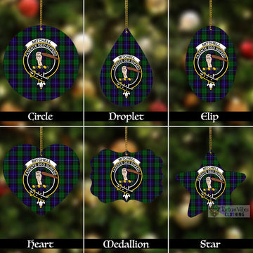 Mitchell Tartan Christmas Aluminium Ornament with Family Crest