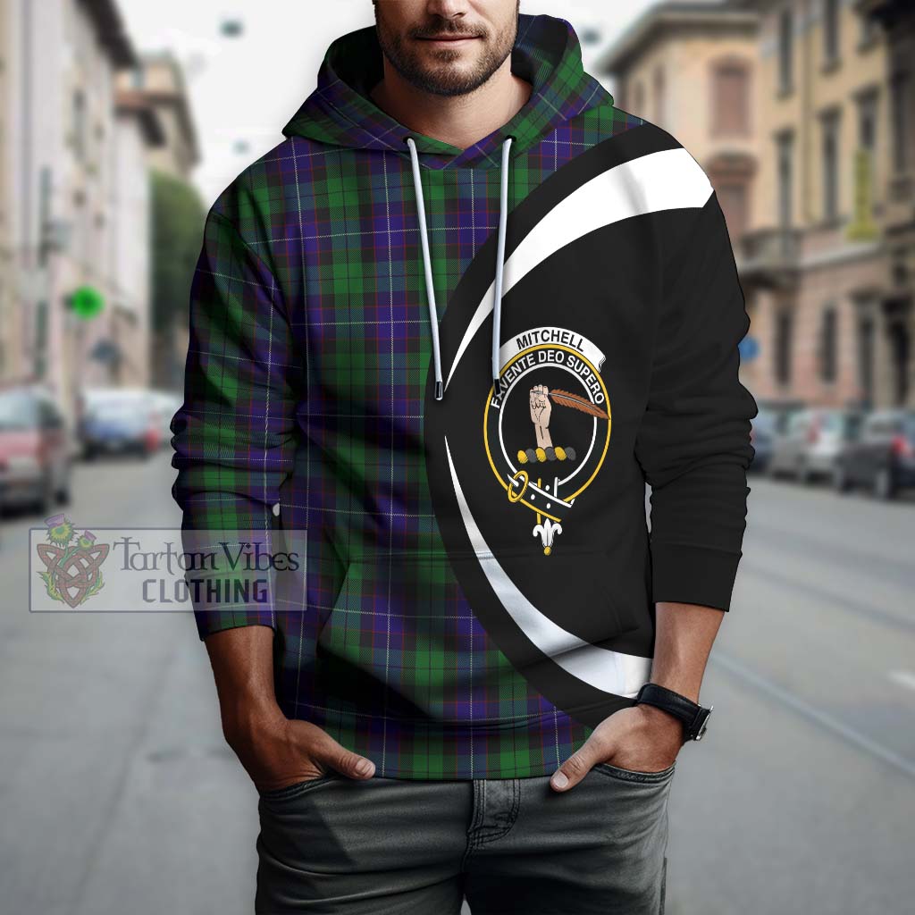 Mitchell Tartan Hoodie with Family Crest Circle Style Zip Hoodie - Tartan Vibes Clothing