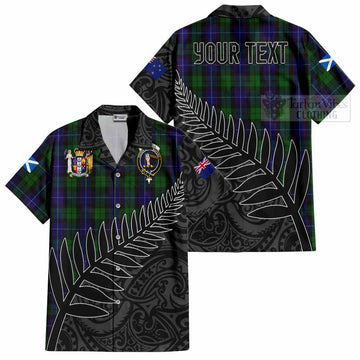 Mitchell Crest Tartan Short Sleeve Button Shirt with New Zealand Silver Fern Half Style