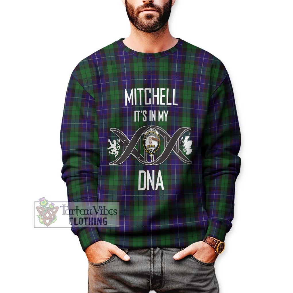 Mitchell Tartan Sweatshirt with Family Crest DNA In Me Style Unisex - Tartanvibesclothing Shop