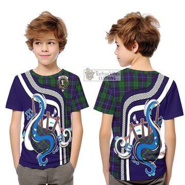 Mitchell Tartan Kid T-Shirt with Epic Bagpipe Style