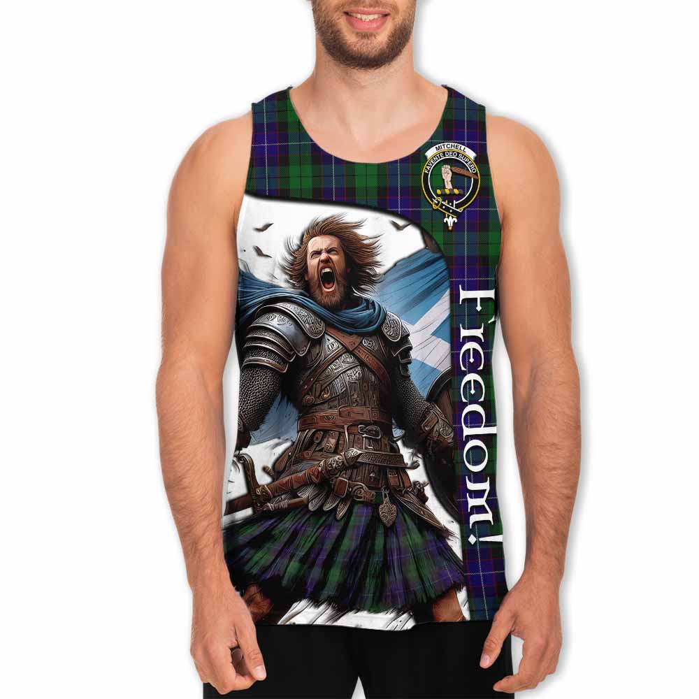 Tartan Vibes Clothing Mitchell Crest Tartan Men's Tank Top Inspired by the Freedom of Scottish Warrior