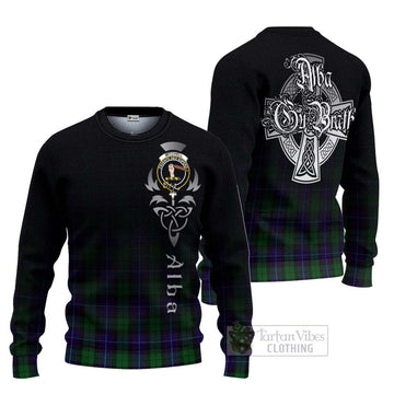 Mitchell Tartan Ugly Sweater Featuring Alba Gu Brath Family Crest Celtic Inspired