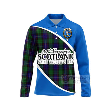 Mitchell Family Crest Tartan Long Sleeve Polo Shirt Celebrate Saint Andrew's Day in Style Unisex - Tartan Vibes Clothing