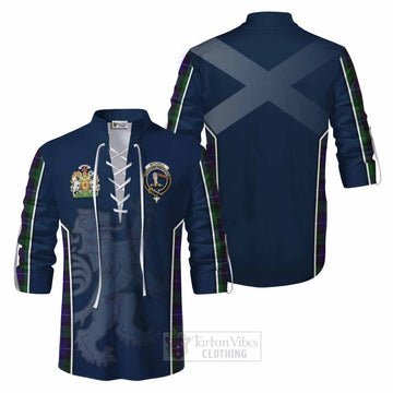 Mitchell Tartan Ghillie Kilt Shirt with Family Crest and Lion Rampant Vibes Sport Style Men - Tartan Vibes Clothing