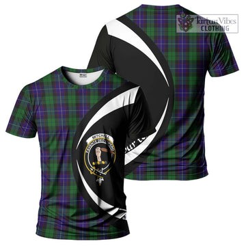 Mitchell Tartan T-Shirt with Family Crest Circle Style