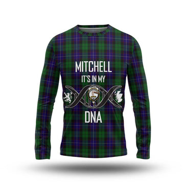 Mitchell Tartan Long Sleeve T-Shirt with Family Crest DNA In Me Style Unisex - Tartan Vibes Clothing