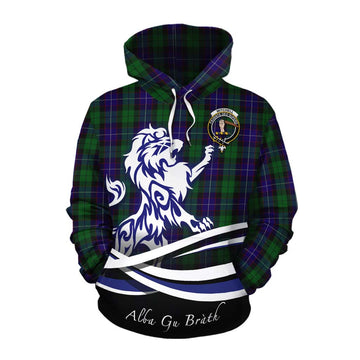Mitchell Tartan Cotton Hoodie with Alba Gu Brath Regal Lion Emblem Pullover Hoodie XS - Tartan Vibes Clothing