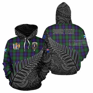 Mitchell Crest Tartan Hoodie with New Zealand Silver Fern Half Style