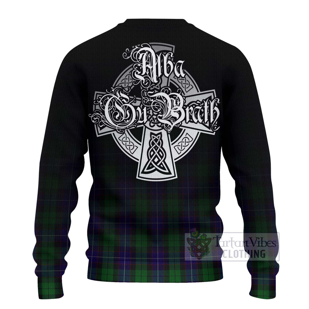 Tartan Vibes Clothing Mitchell Tartan Knitted Sweater Featuring Alba Gu Brath Family Crest Celtic Inspired