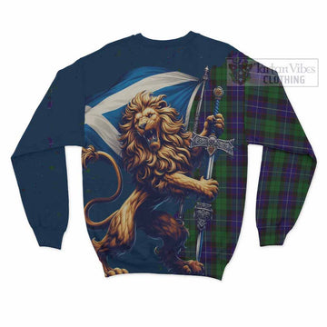 Mitchell Tartan Family Crest Sweatshirt with Scottish Majestic Lion