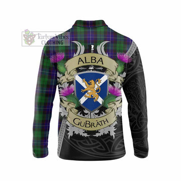 Mitchell Tartan Family Crest Long Sleeve Polo Shirt Lion Rampant Royal Thistle Shield Celtic Inspired - Tartan Vibes Clothing
