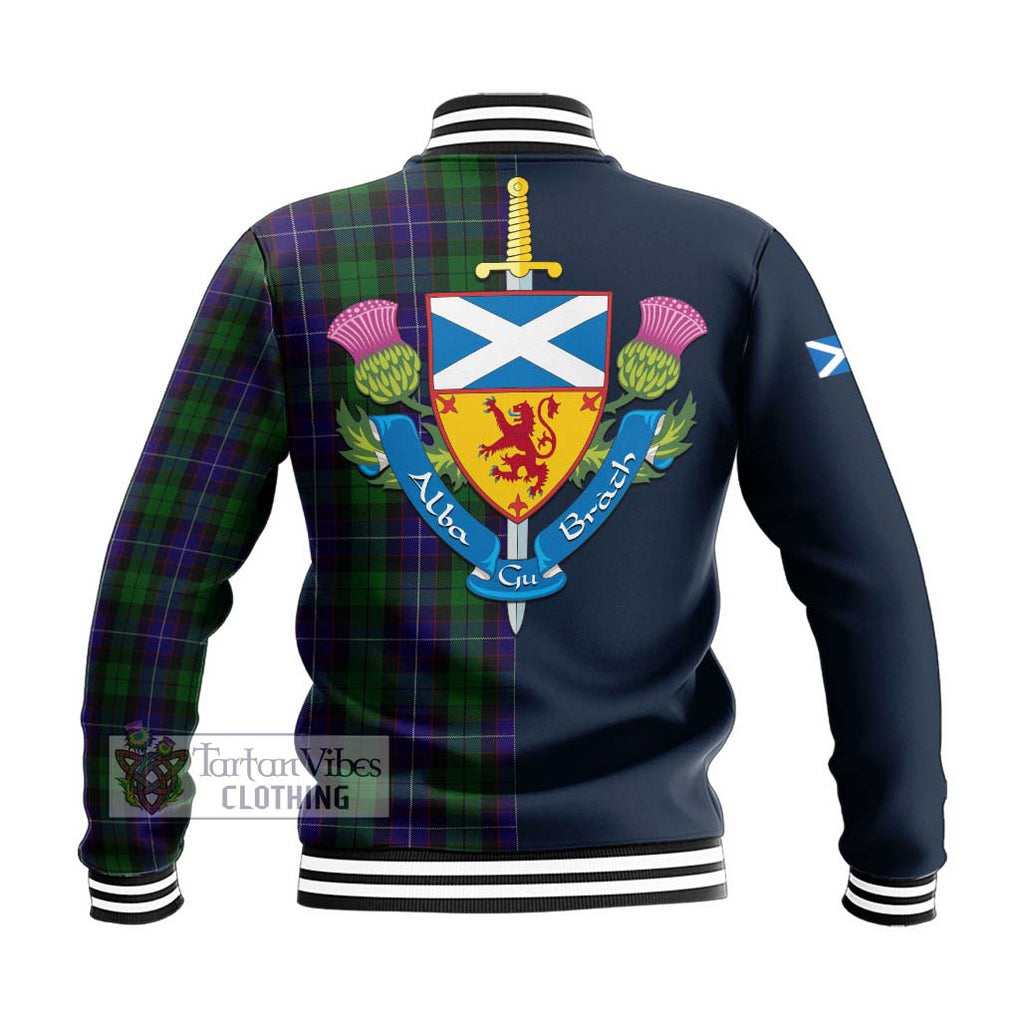 Mitchell Tartan Baseball Jacket Alba with Scottish Lion Royal Arm Half Style - Tartan Vibes Clothing