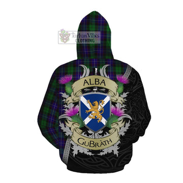 Mitchell Tartan Family Crest Cotton Hoodie Lion Rampant Royal Thistle Shield Celtic Inspired Pullover Hoodie - Tartan Vibes Clothing