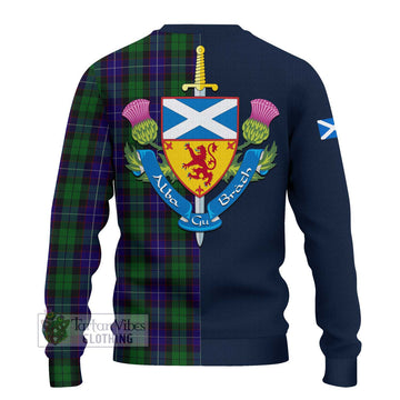Mitchell Tartan Ugly Sweater Alba with Scottish Lion Royal Arm Half Style - Tartan Vibes Clothing
