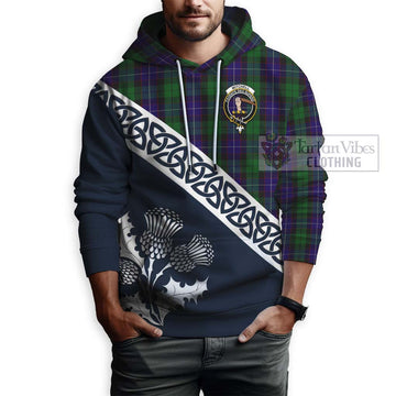 Mitchell Tartan Hoodie Featuring Thistle and Scotland Map - Tartan Vibes Clothing