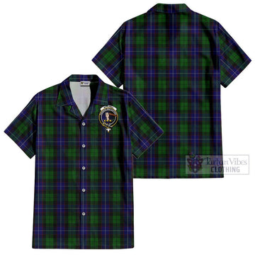 Mitchell Tartan Cotton Hawaiian Shirt with Family Crest