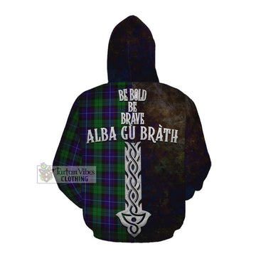Mitchell Tartan Family Crest Cotton Hoodie Alba Gu Brath Be Brave Lion Ancient Style Pullover Hoodie - Tartan Vibes Clothing