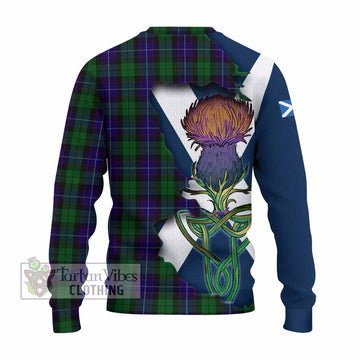 Mitchell Tartan Family Crest Knitted Sweater Scottish Thistle Celtic Inspired - Tartan Vibes Clothing
