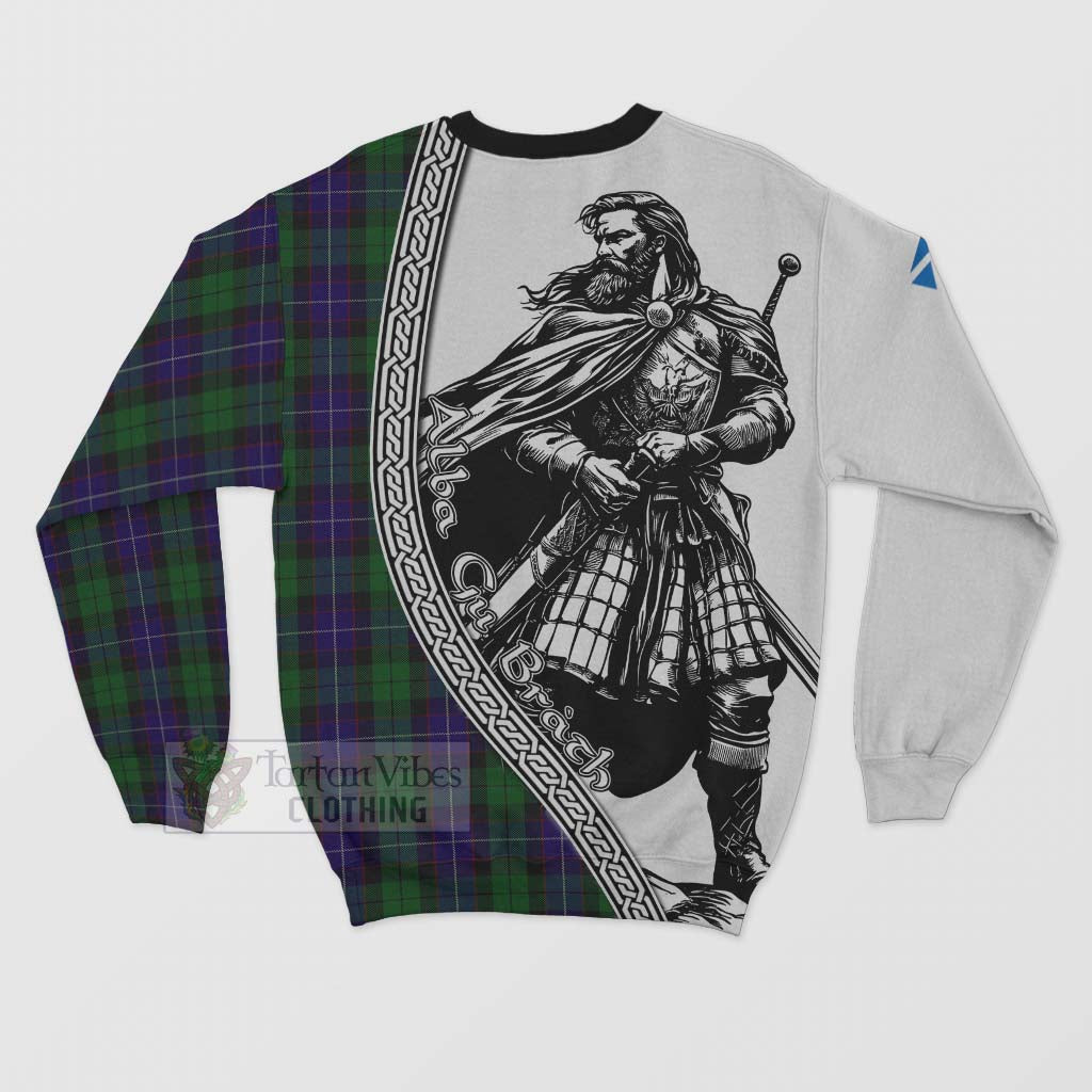 Tartan Vibes Clothing Mitchell Tartan Clan Crest Sweatshirt with Highlander Warrior Celtic Style