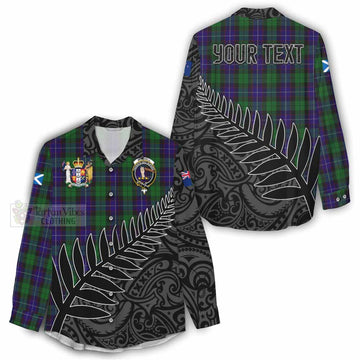 Mitchell Crest Tartan Women's Casual Shirt with New Zealand Silver Fern Half Style