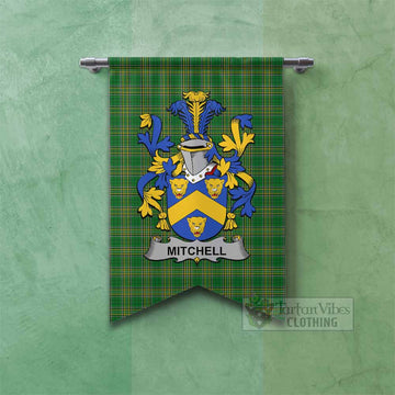 Mitchell Irish Clan Tartan Gonfalon, Tartan Banner with Coat of Arms Fishtail - Tartan Vibes Clothing