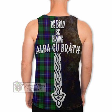 Mitchell Tartan Family Crest Men's Tank Top Alba Gu Brath Be Brave Lion Ancient Style - Tartan Vibes Clothing