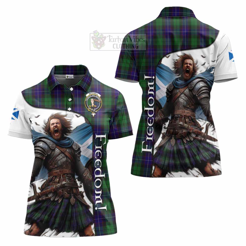 Tartan Vibes Clothing Mitchell Crest Tartan Women's Polo Shirt Inspired by the Freedom of Scottish Warrior