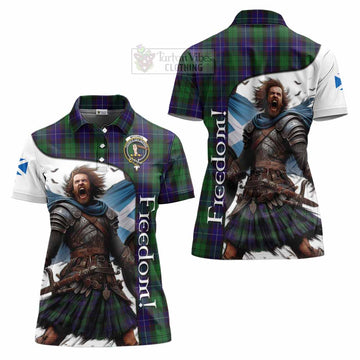 Mitchell Crest Tartan Women's Polo Shirt Inspired by the Freedom of Scottish Warrior