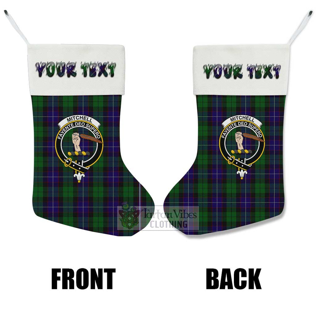 Mitchell Tartan Family Crest Christmas Stocking with Personalized Text - Tartan Vibes Clothing