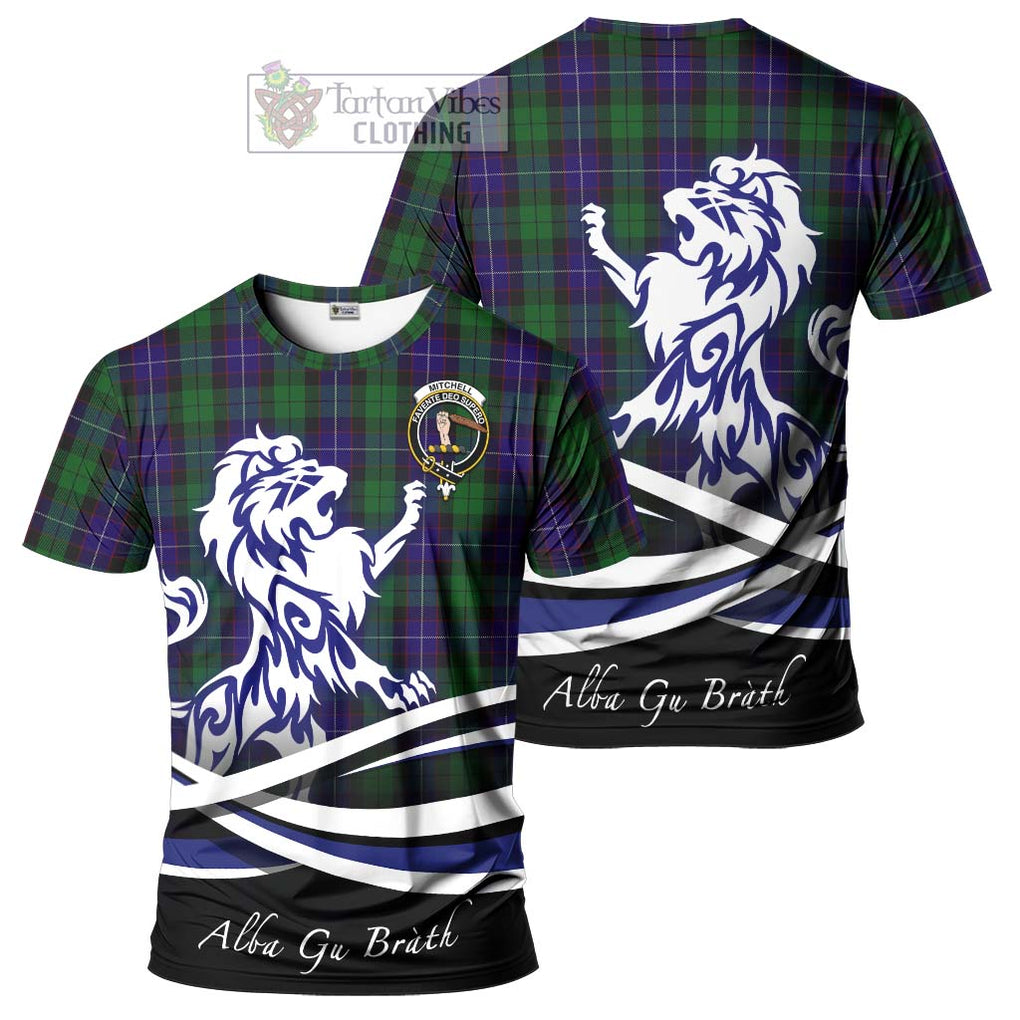 Tartan Vibes Clothing Mitchell Tartan Cotton T-shirt with Alba Gu Brath Regal Lion Emblem