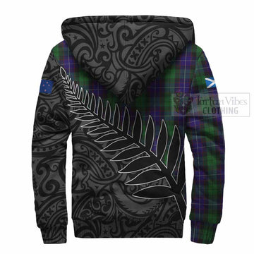 Mitchell Crest Tartan Sherpa Hoodie with New Zealand Silver Fern Half Style