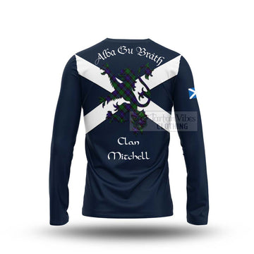 Mitchell Tartan Lion Rampant Long Sleeve T-Shirt Proudly Display Your Heritage with Alba Gu Brath and Clan Name - Tartan Vibes Clothing