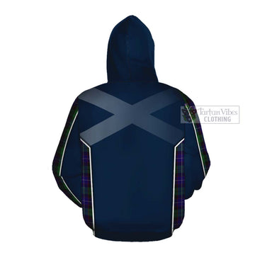 Mitchell Tartan Cotton Hoodie with Family Crest and Lion Rampant Vibes Sport Style Pullover Hoodie - Tartan Vibes Clothing