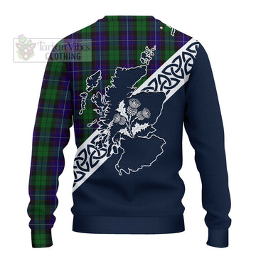 Mitchell Tartan Ugly Sweater Featuring Thistle and Scotland Map