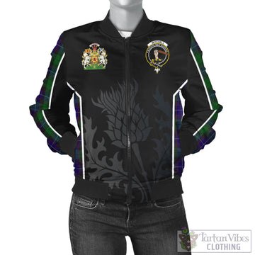 Mitchell Tartan Bomber Jacket with Family Crest and Scottish Thistle Vibes Sport Style