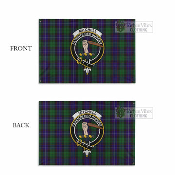 Mitchell Tartan House Flag with Family Crest