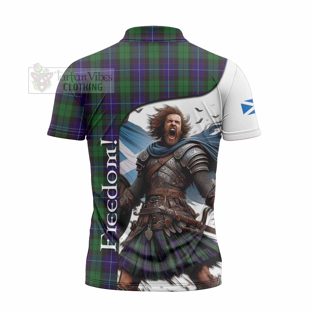 Tartan Vibes Clothing Mitchell Crest Tartan Zipper Polo Shirt Inspired by the Freedom of Scottish Warrior