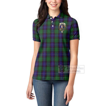 Mitchell Tartan Women's Polo Shirt with Family Crest Celtic Skull Style - Tartan Vibes Clothing