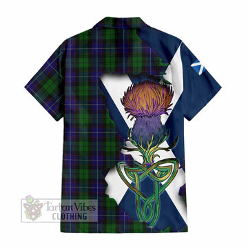 Mitchell Tartan Family Crest Hawaiian Shirt Scottish Thistle Celtic Inspired - Tartan Vibes Clothing