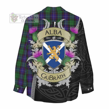Mitchell Tartan Family Crest Women's Casual Shirt Lion Rampant Royal Thistle Shield Celtic Inspired - Tartan Vibes Clothing