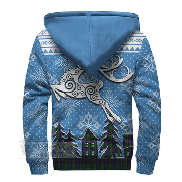 Mitchell Clan Christmas Sherpa Hoodie Celtic Reindeer Style - Tartan Vibes Clothing