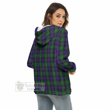 Mitchell Tartan Women's Borg Fleece Hoodie with Half Zip - Tartan Vibes Clothing