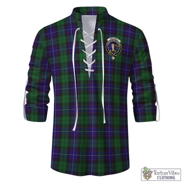 Mitchell Tartan Men's Scottish Traditional Jacobite Ghillie Kilt Shirt with Family Crest - Tartan Vibes Clothing