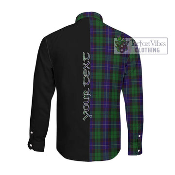 Mitchell Tartan Long Sleeve Button Shirt with Family Crest and Half Of Me Style Men's Shirt - Tartan Vibes Clothing