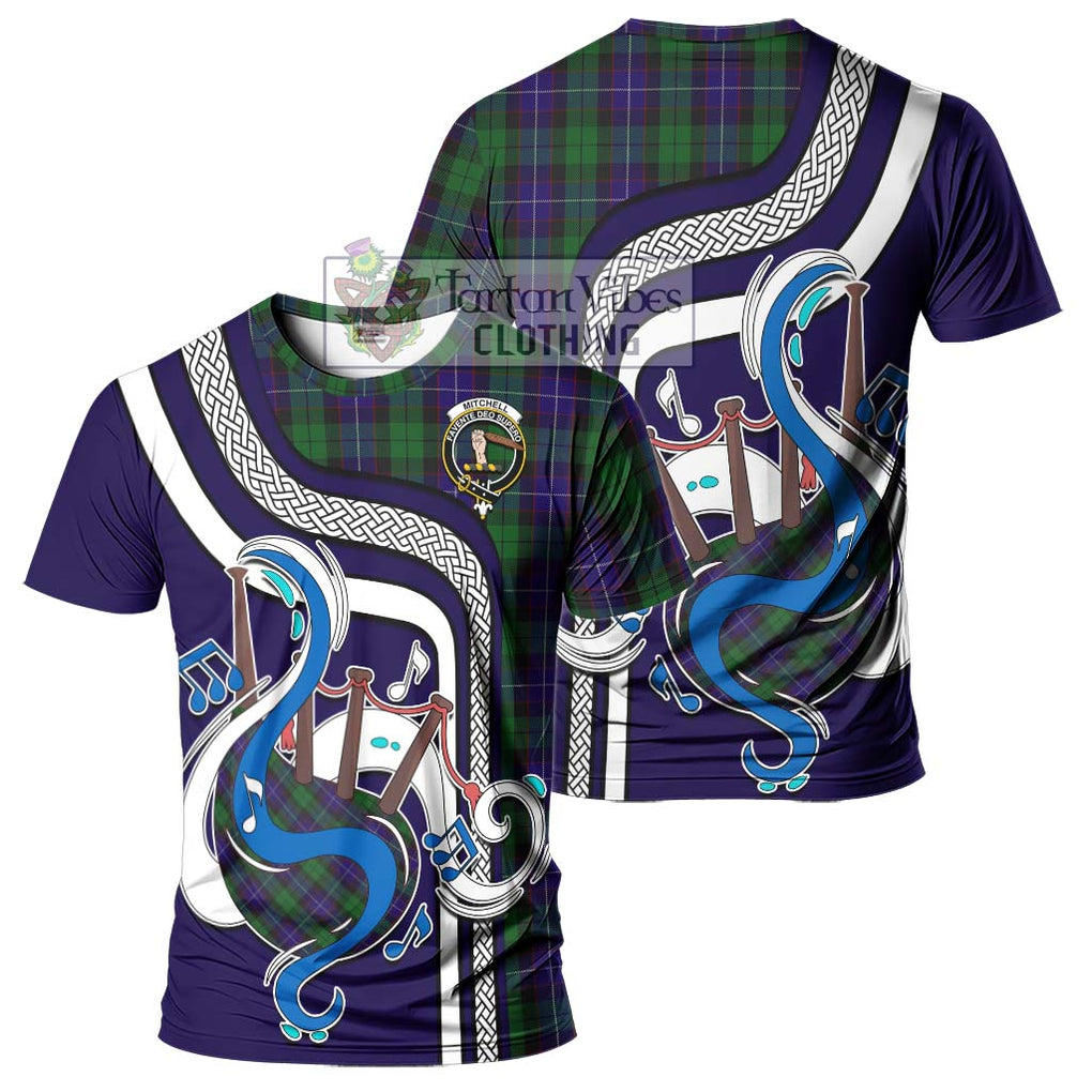 Mitchell Tartan T-Shirt with Epic Bagpipe Style - Tartanvibesclothing Shop