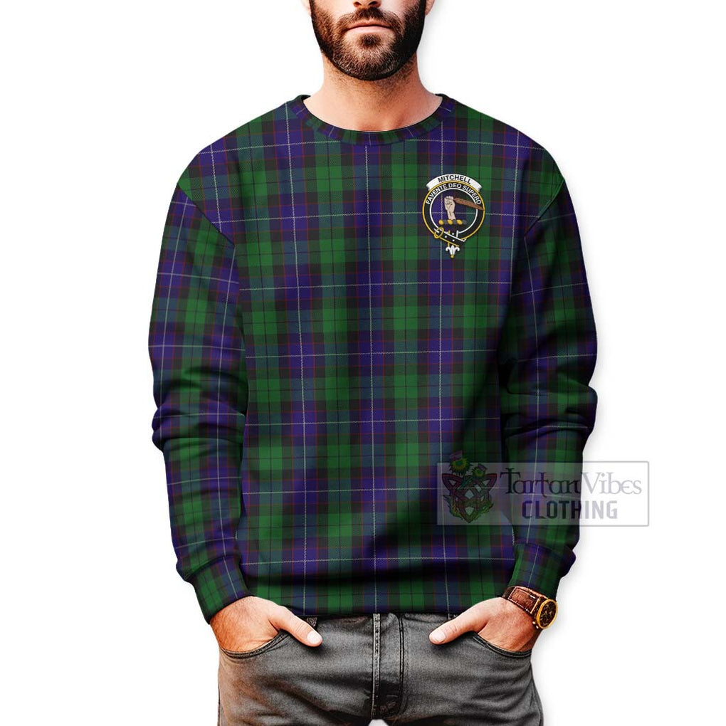 Tartan Vibes Clothing Mitchell Tartan Sweatshirt with Family Crest Celtic Skull Style