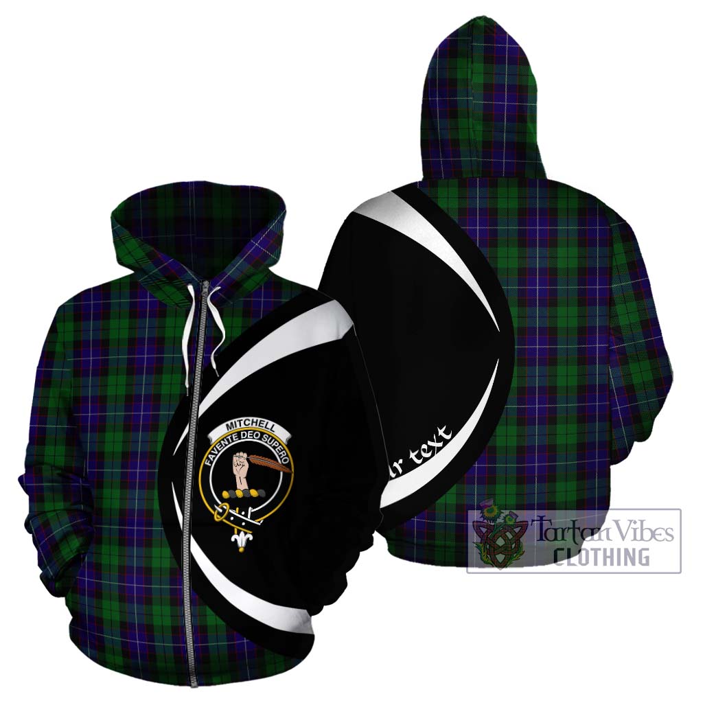 Mitchell Tartan Hoodie with Family Crest Circle Style - Tartan Vibes Clothing